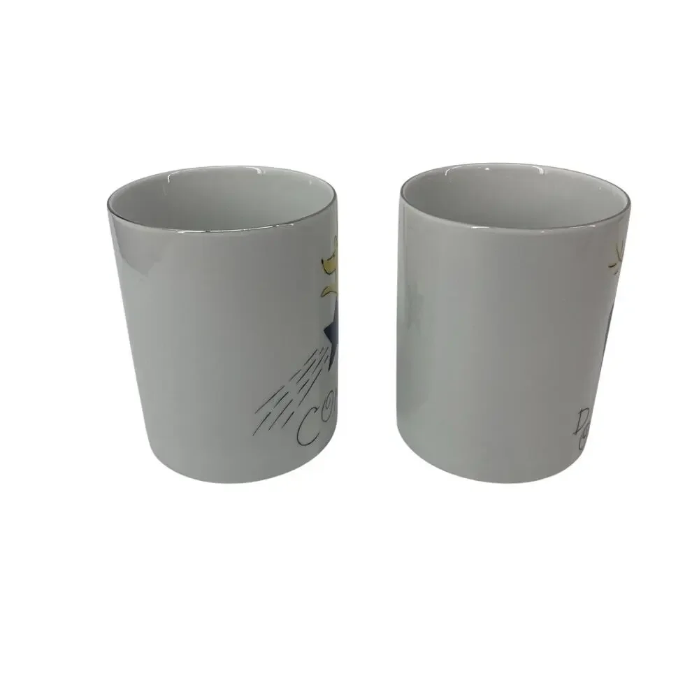 Pottery Barn Christmas Reindeer Mugs (2) Comet & Donner